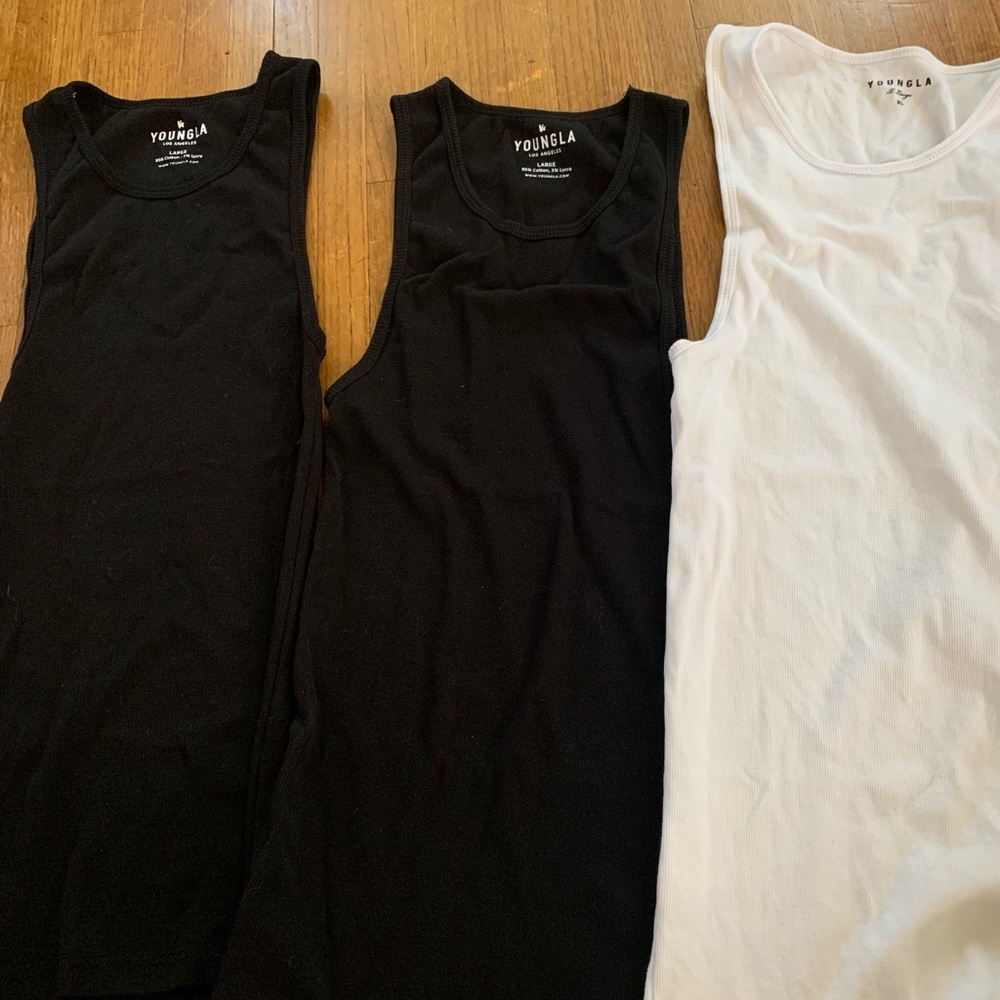 YOUNGLA WIFE LOVERS - 2 blacks (size L) and 1 white (size XL)